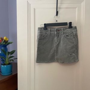 Distressed Corduroy Miniskirt